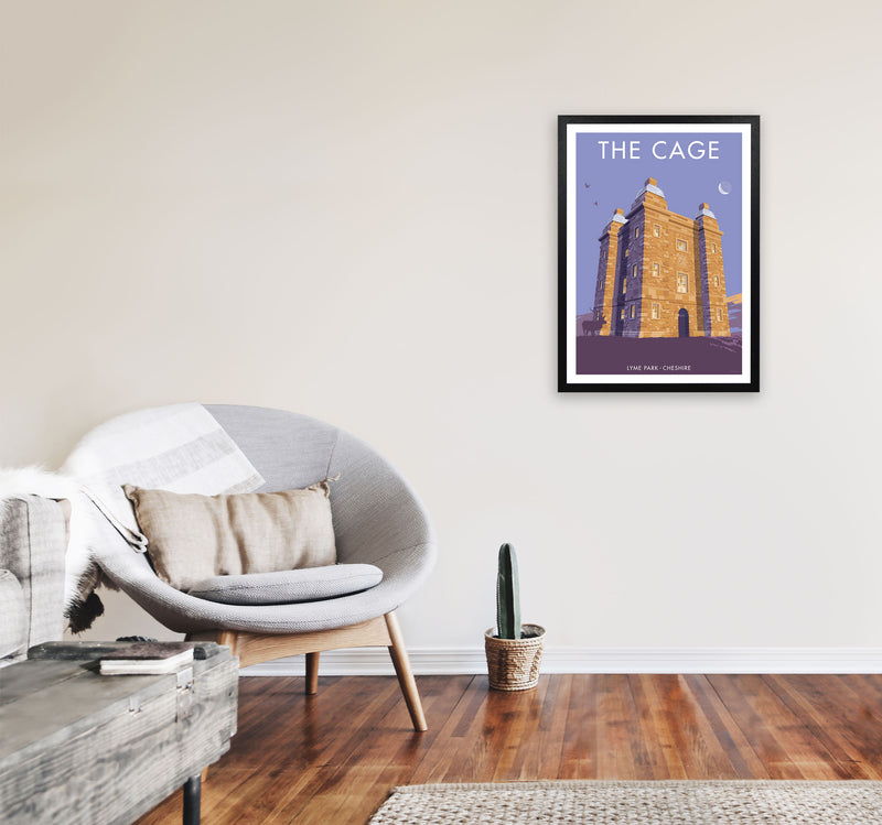 The Cage Art Print by Stephen Millership A2 White Frame