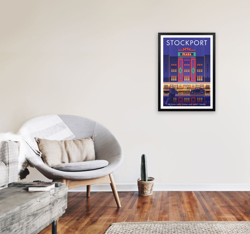 Stockport Plaza Framed Digital Art Print by Stephen Millership A2 White Frame