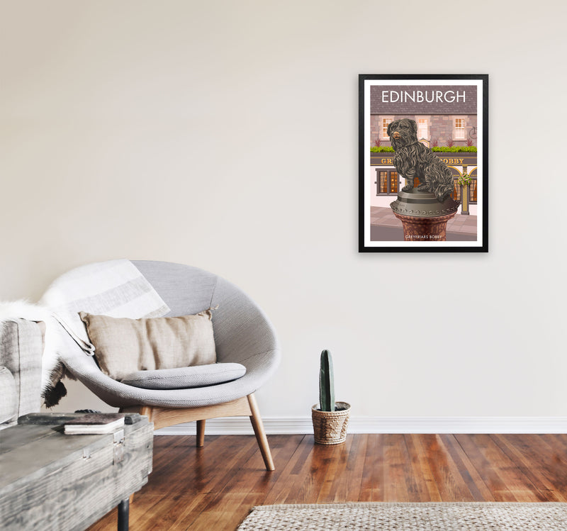 Edinburgh Art Print by Stephen Millership A2 White Frame