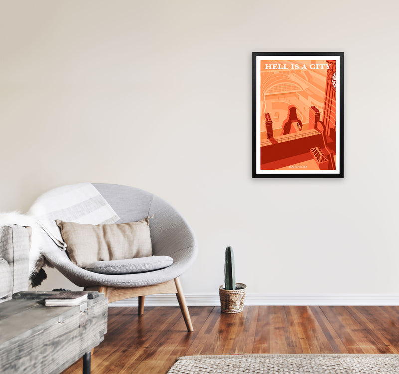Manchester Art Print by Stephen Millership A2 White Frame