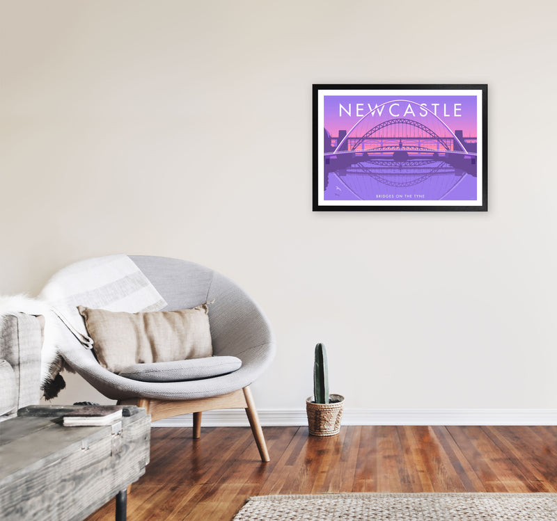 Bridges On The Tyne Newcastle Art Print by Stephen Millership A2 White Frame