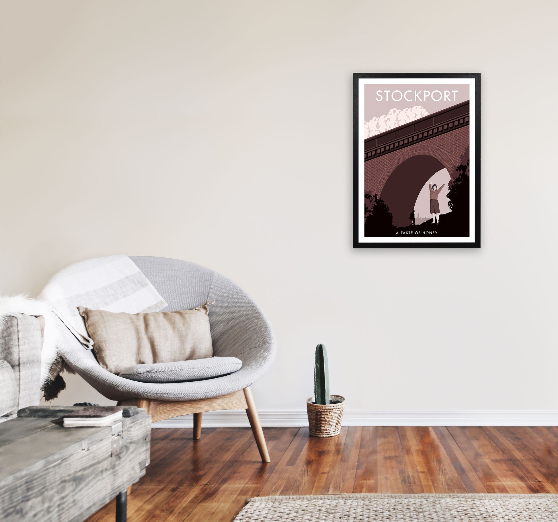 Stockport Art Print by Stephen Millership A2 White Frame
