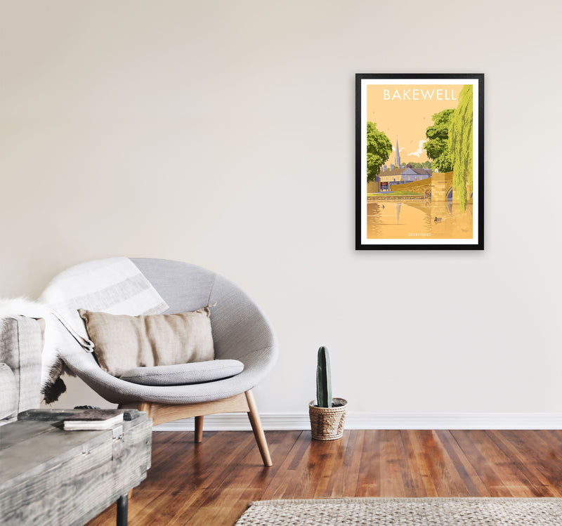 Bakewell Derbyshire Travel Art Print by Stephen Millership A2 White Frame