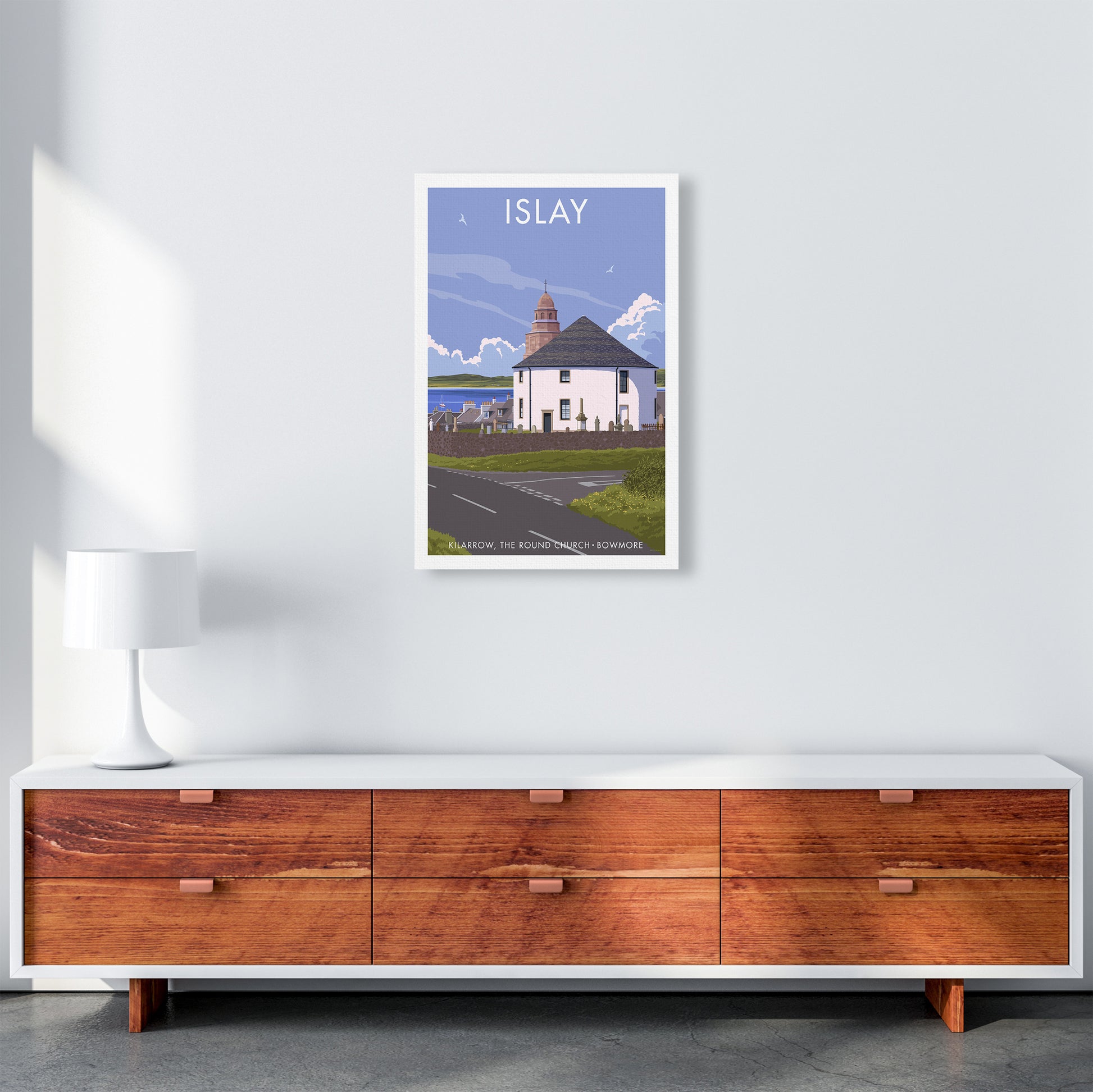 Islay Bowmore Travel Art Print By Stephen Millership A2 Canvas