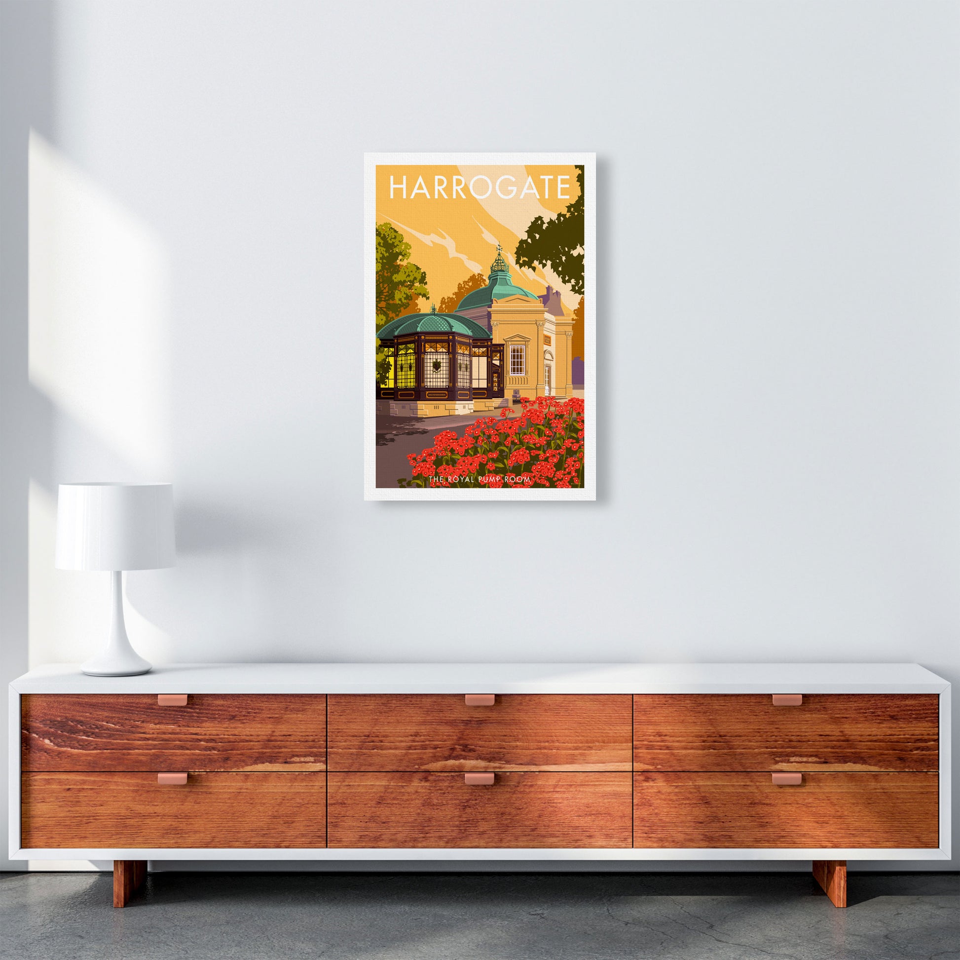 Harrogate by Stephen Millership Yorkshire Art Print, Vintage Travel Poster A2 Canvas