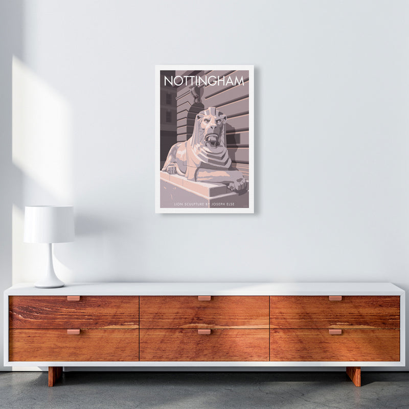 Nottingham Lion Sculpture Art Print by Stephen Millership A2 Canvas