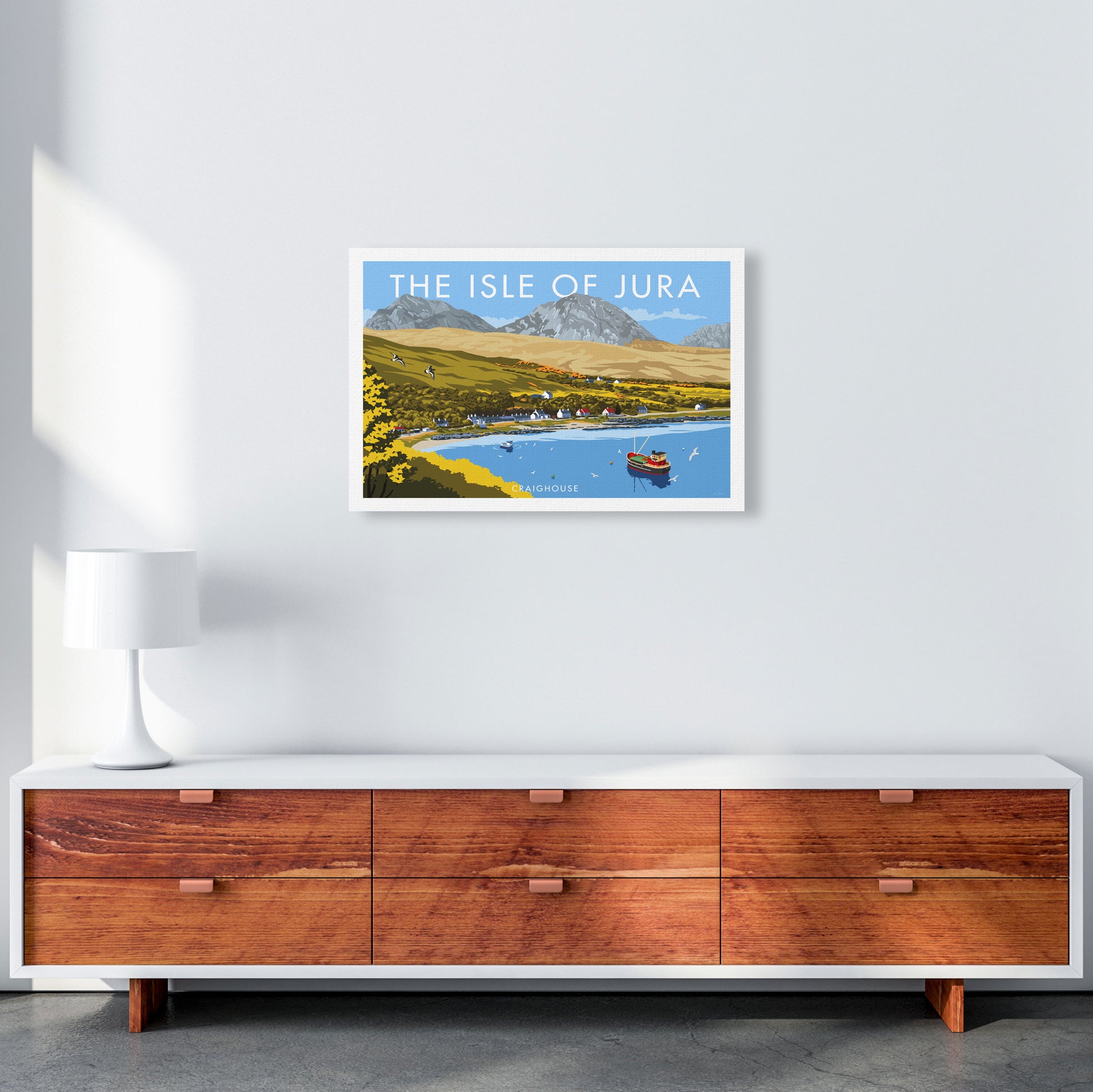 The Isle Of Jura Craighouse Art Print by Stephen Millership A2 Canvas