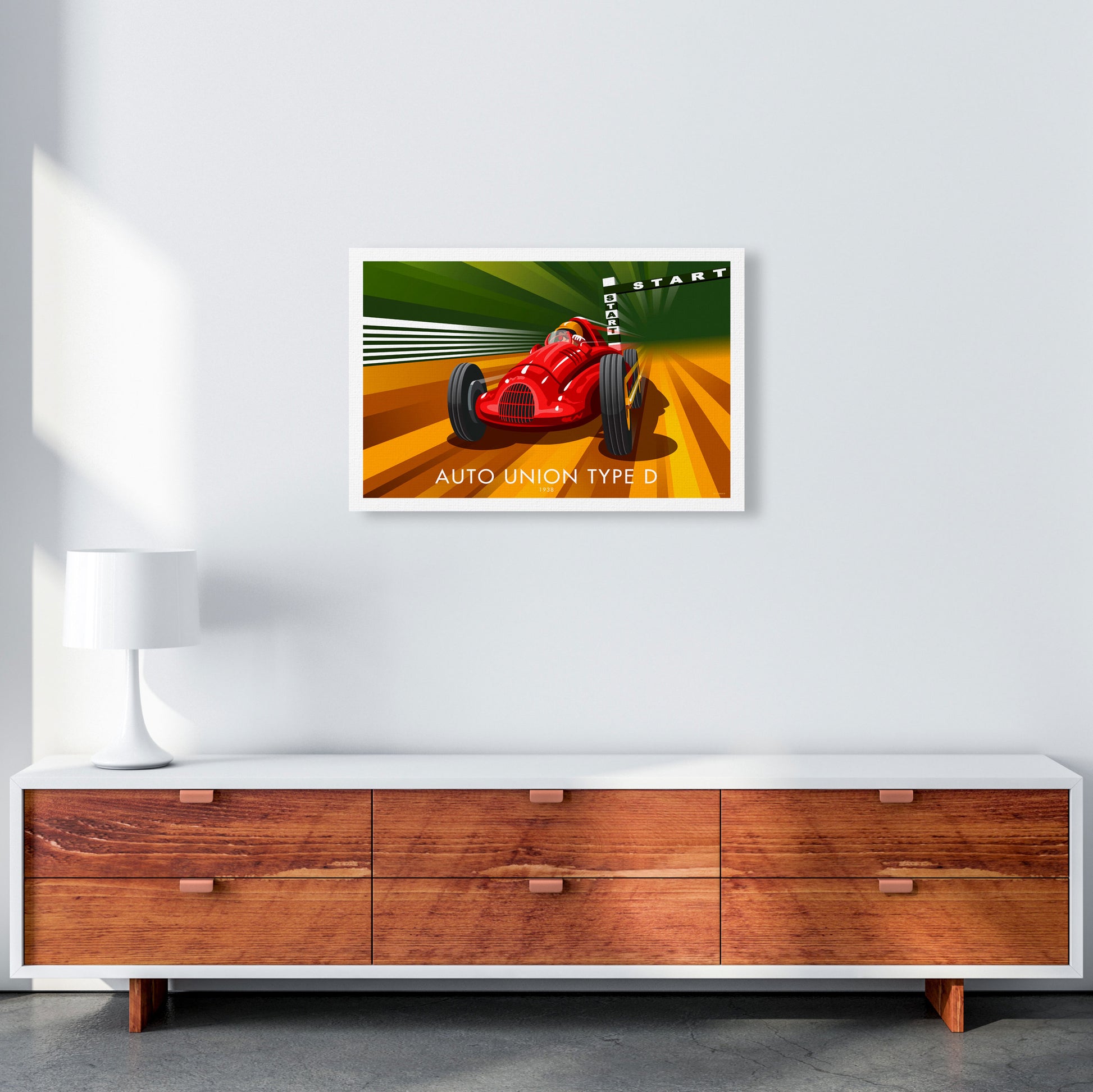 Auto Union Type D by Stephen Millership A2 Canvas