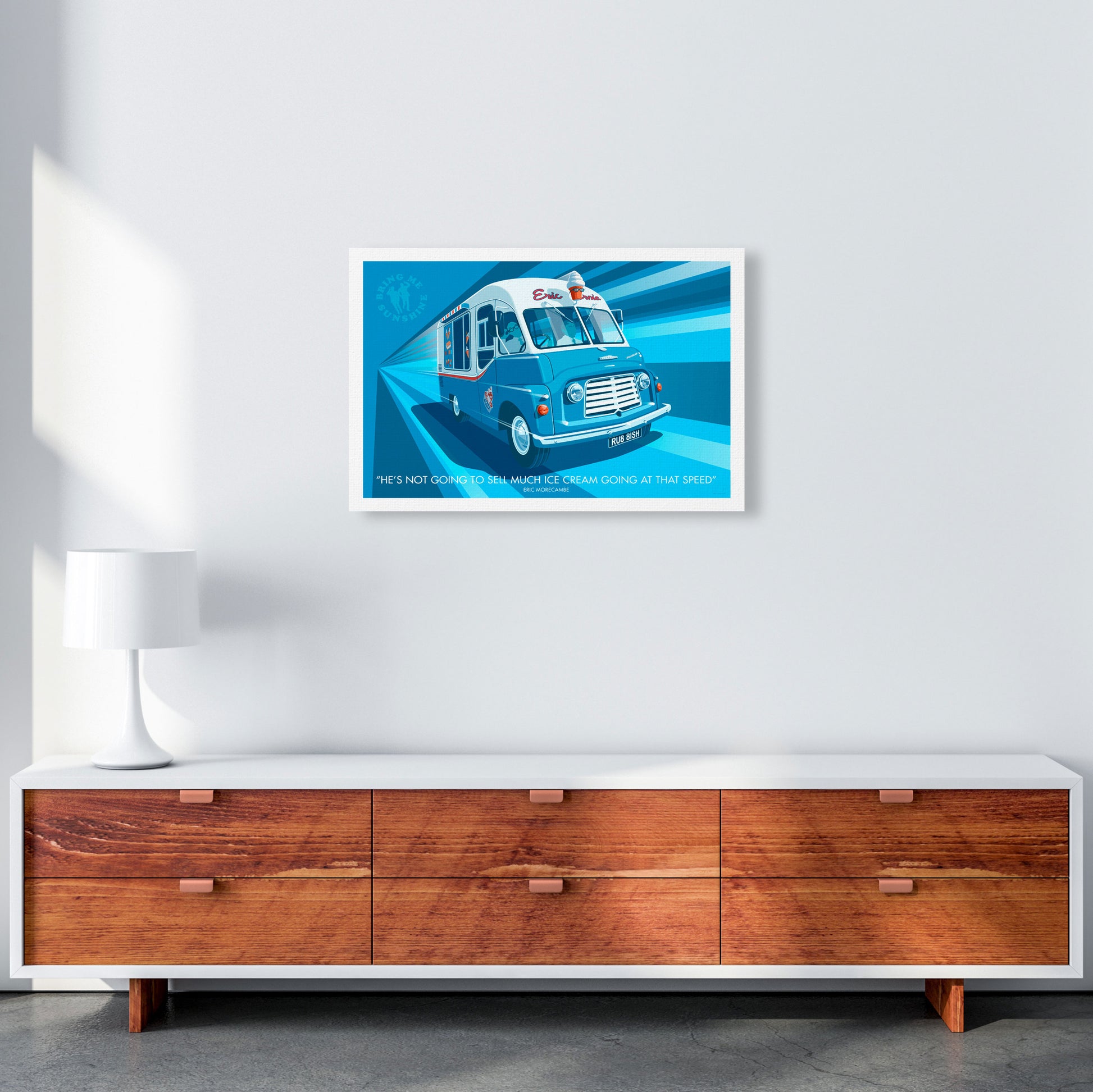 He's Not Going To Sell Much Ice Cream Going At That Speed by Stephen Millership A2 Canvas