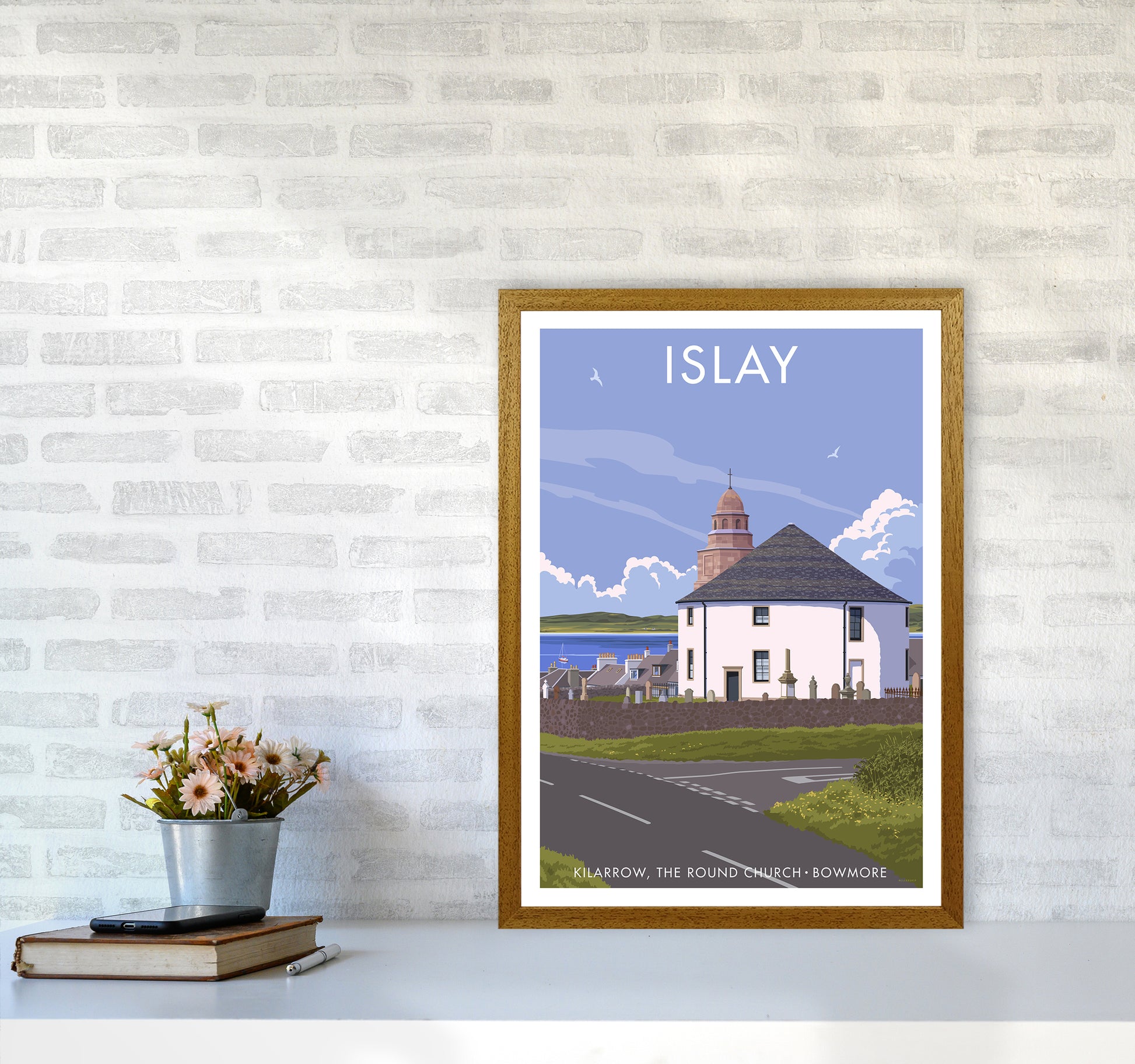 Islay Bowmore Travel Art Print By Stephen Millership A2 Print Only