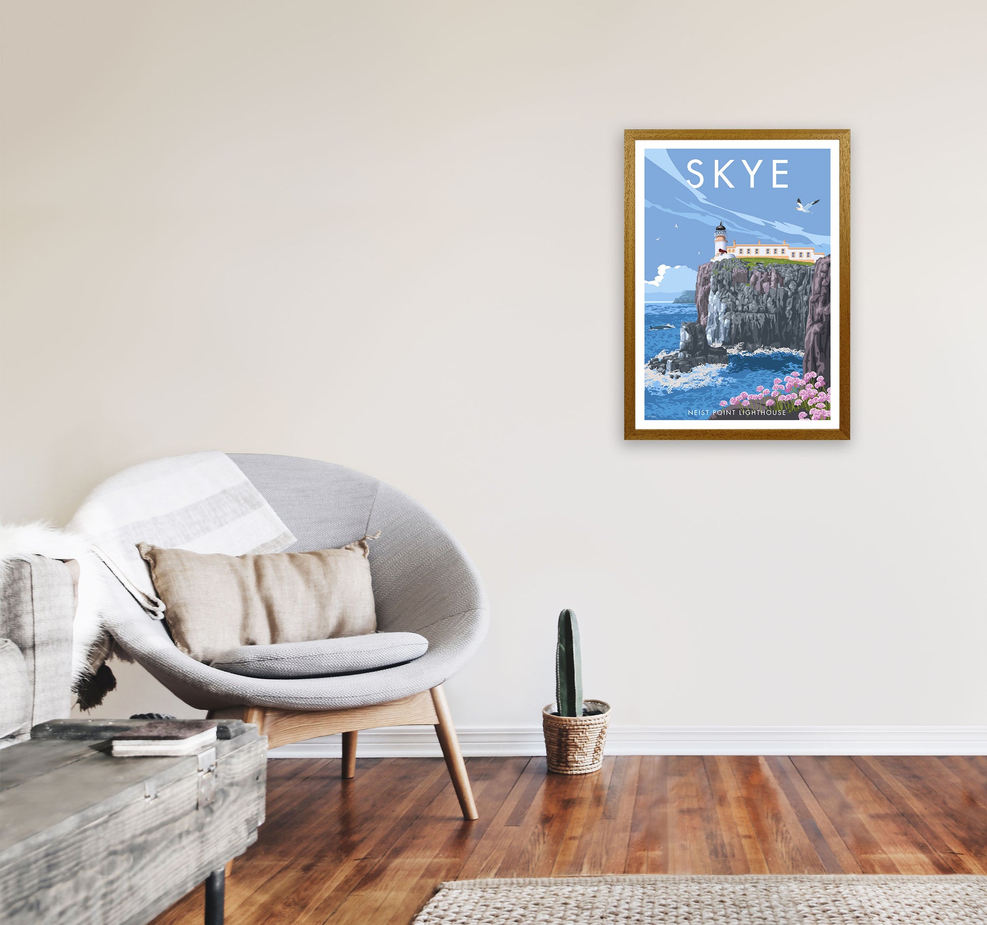 Neist Point Lighthouse Skye Art Print by Stephen Millership A2 Print Only