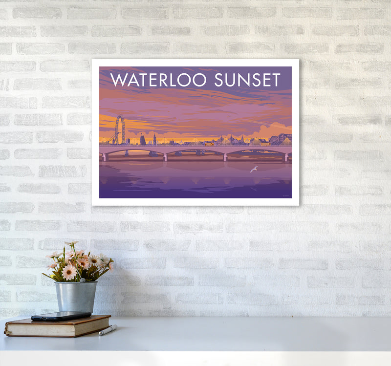 London Waterloo Travel Art Print By Stephen Millership A2 Black Frame