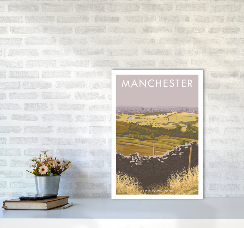 Manchester Cown Edge Travel Art Print By Stephen Millership A2 Black Frame