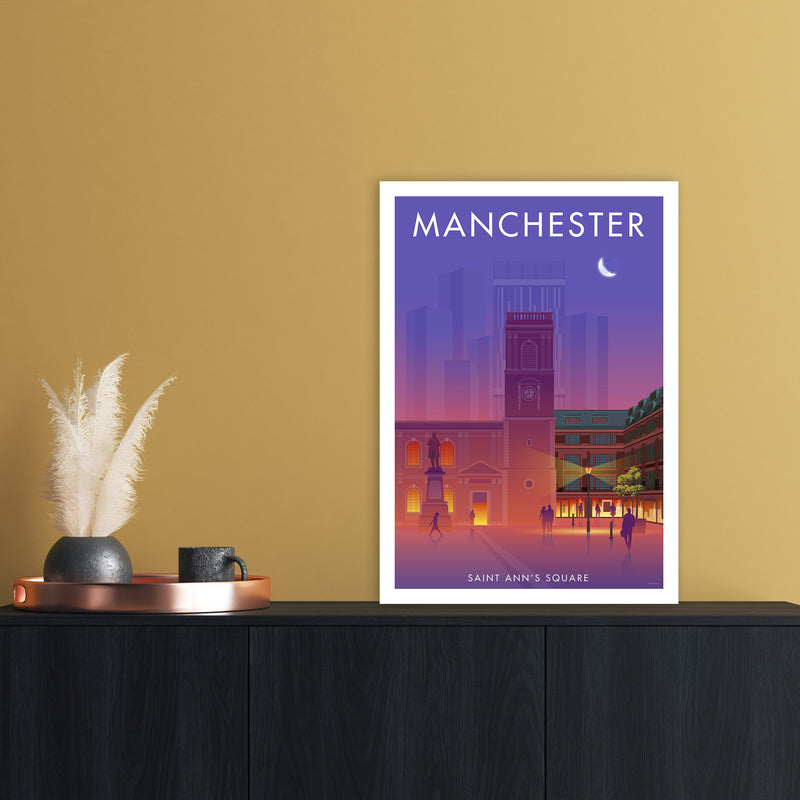 Manchester St Annes Sq Art Print by Stephen Millership A2 Black Frame