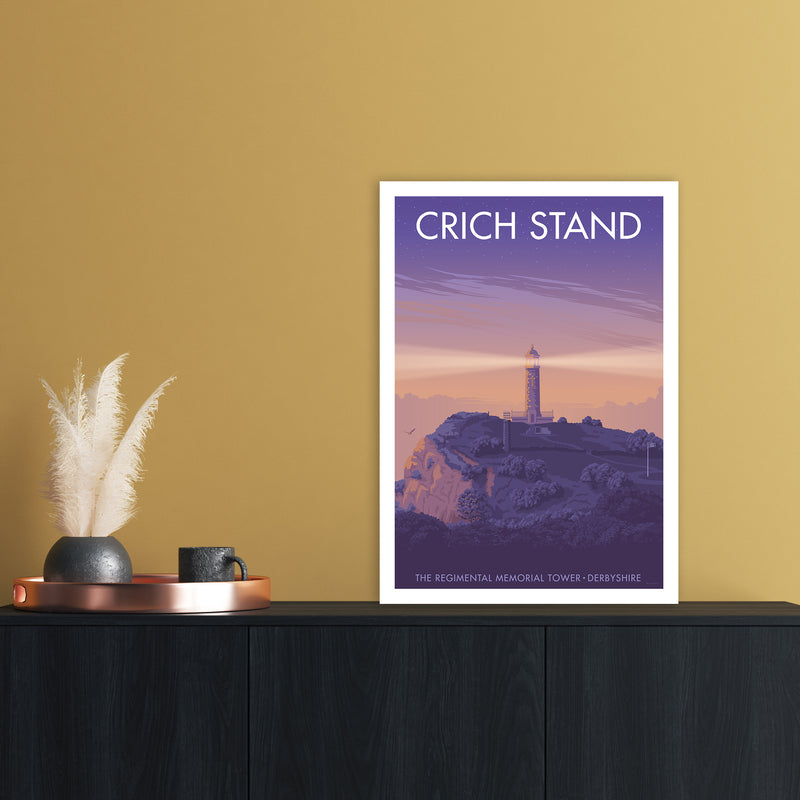 Derbyshire Crich Stand Art Print by Stephen Millership A2 Black Frame