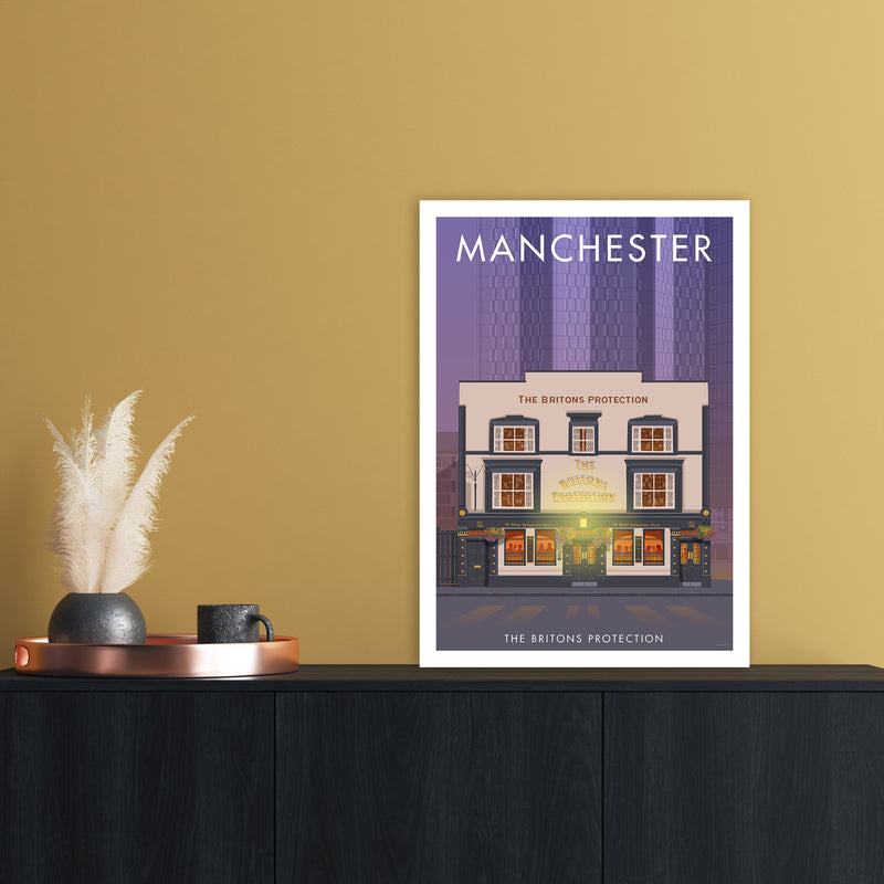 Manchester Britons Protection Art Print by Stephen Millership A2 Black Frame