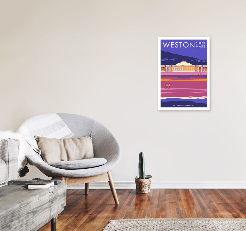Weston-super-mare Art Print by Stephen Millership A2 Black Frame