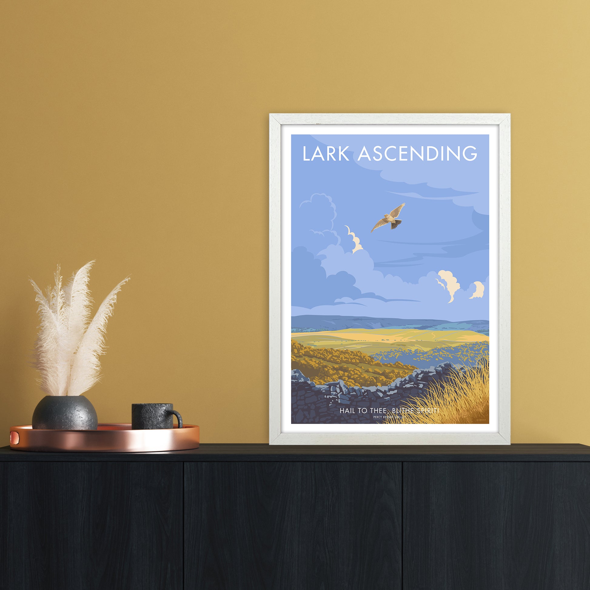 Lark Art Print by Stephen Millership A2 Oak Frame