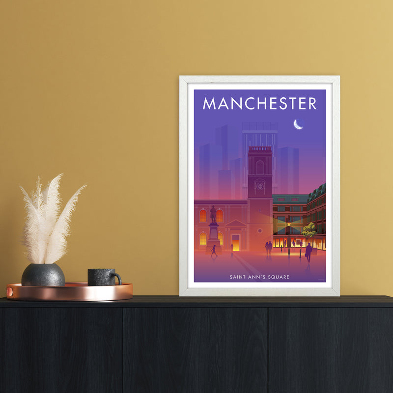 Manchester St Annes Sq Art Print by Stephen Millership A2 Oak Frame