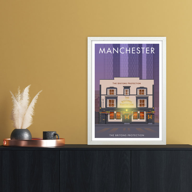 Manchester Britons Protection Art Print by Stephen Millership A2 Oak Frame