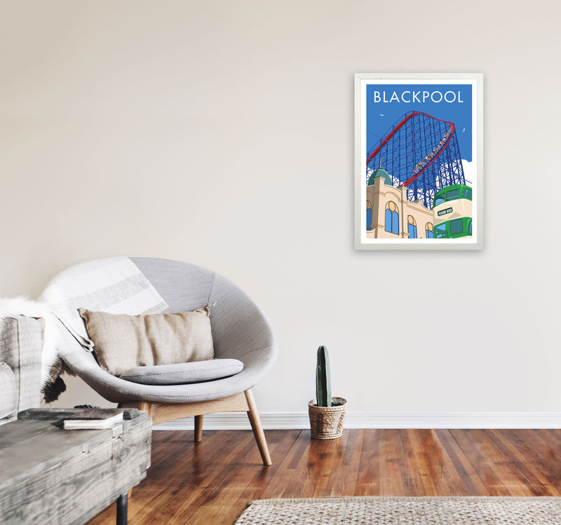Blackpool by Stephen Millership A2 Oak Frame