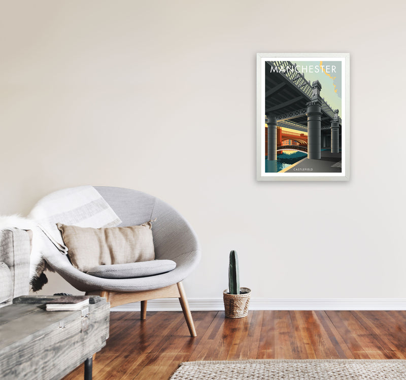 Manchester by Stephen Millership A2 Oak Frame