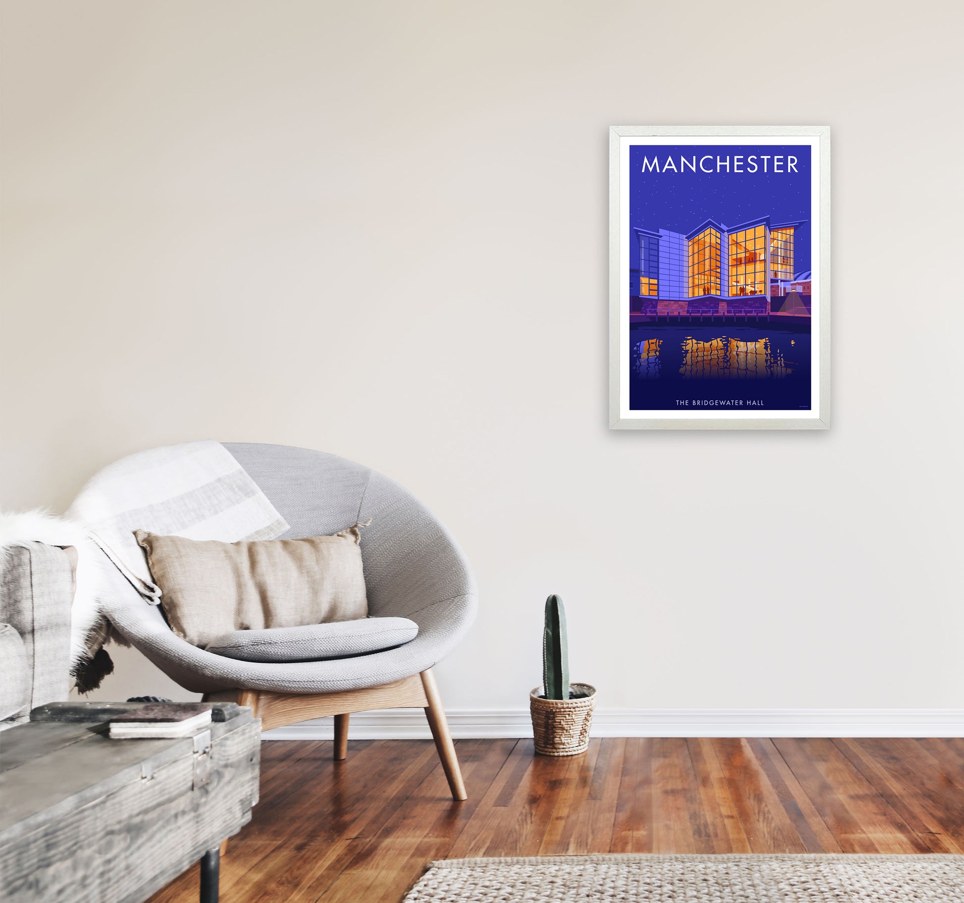 Manchester by Stephen Millership A2 Oak Frame