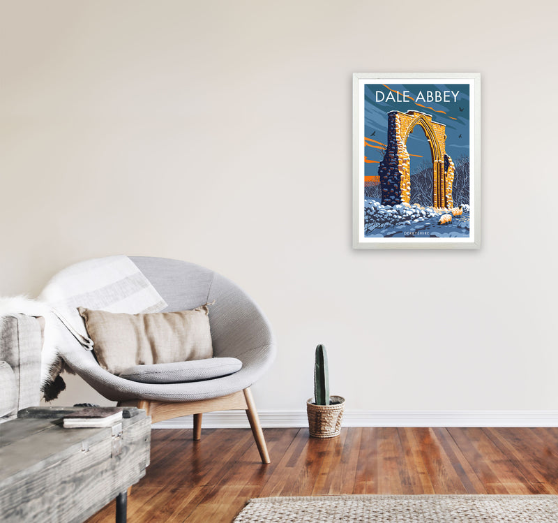 Dale Abbey Derbyshire Art Print by Stephen Millership A2 Oak Frame