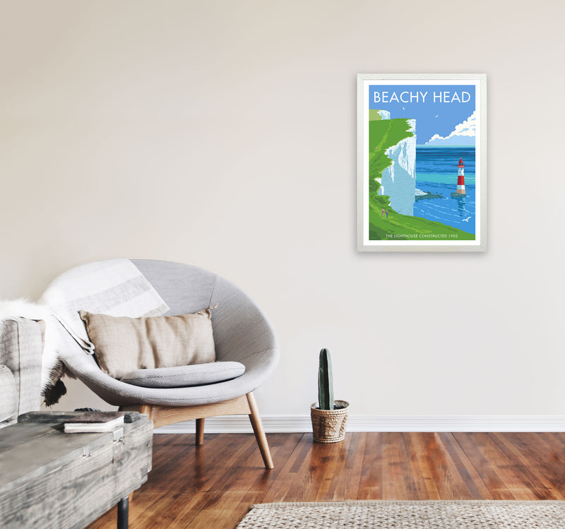 Beachy Head by Stephen Millership A2 Oak Frame