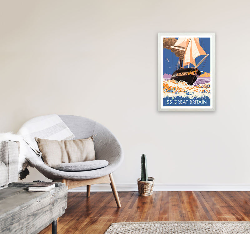 SS Great Britain Art Print by Stephen Millership A2 Oak Frame