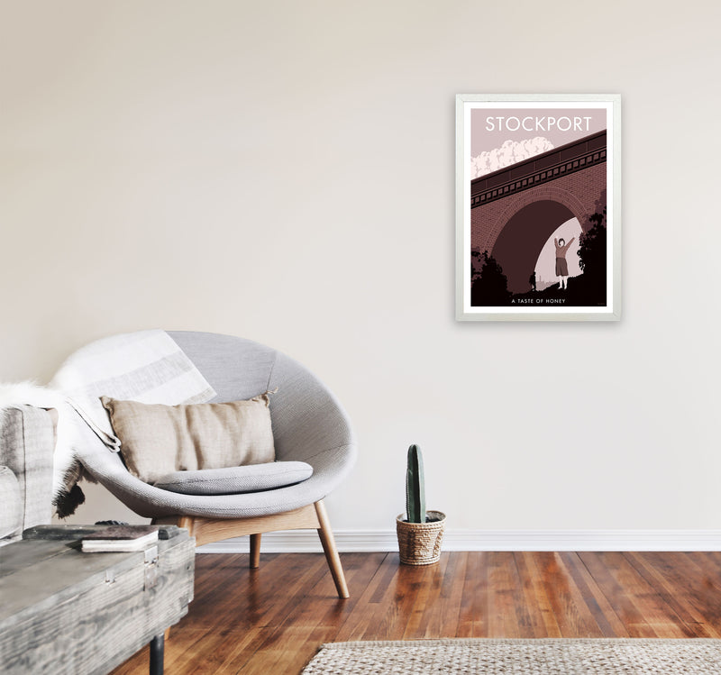Stockport Art Print by Stephen Millership A2 Oak Frame