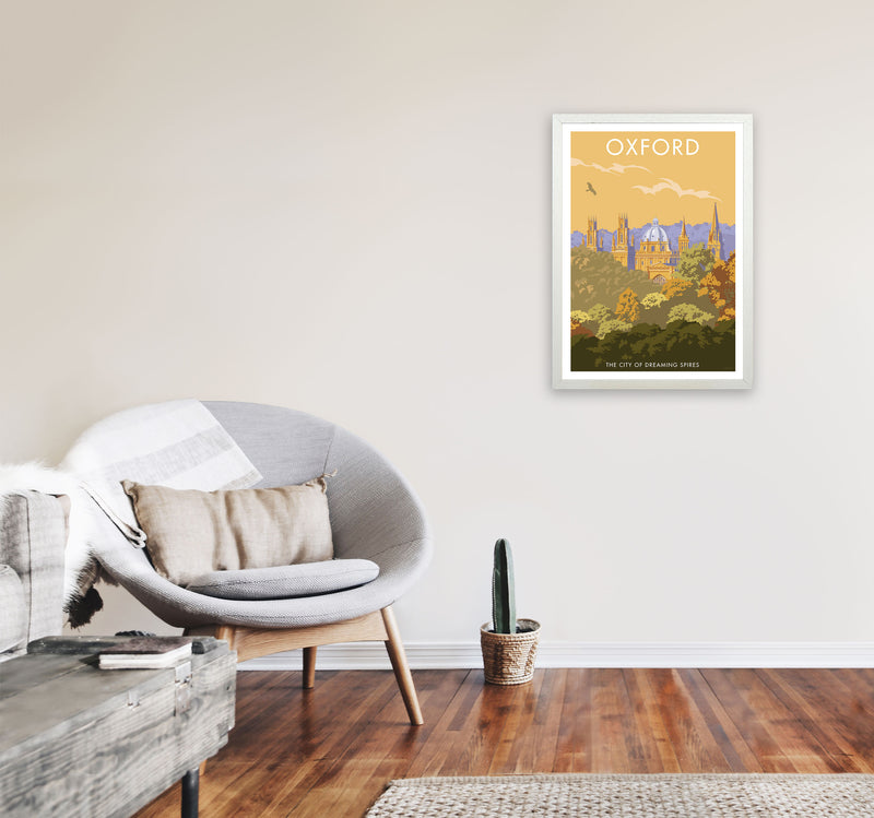 Oxford Travel Art Print by Stephen Millership A2 Oak Frame