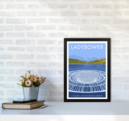Derbyshire Ladybower Travel Art Print By Stephen Millership A3 White Frame