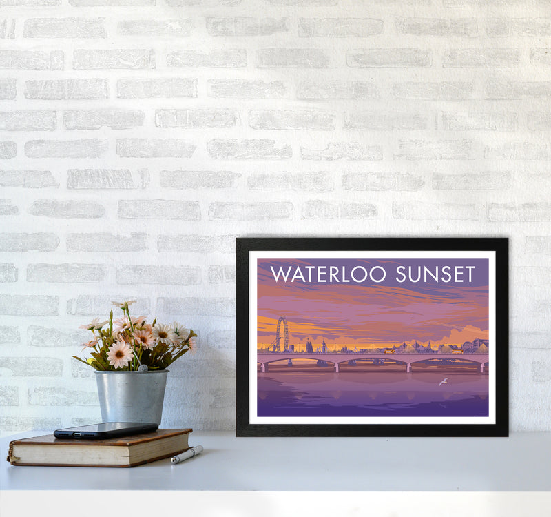London Waterloo Travel Art Print By Stephen Millership A3 White Frame