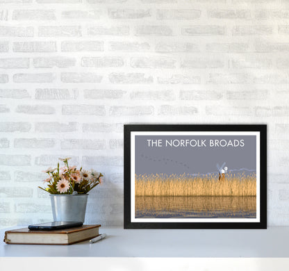 Norfolk Broads Travel Art Print By Stephen Millership A3 White Frame