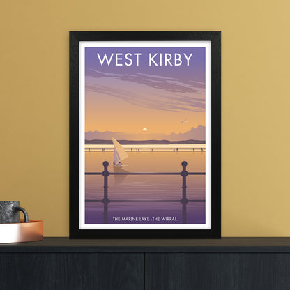 Wirral West Kirby Art Print by Stephen Millership A3 White Frame