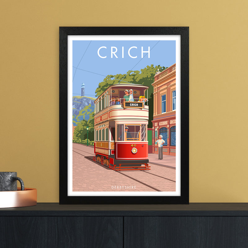 Derbyshire Crich Art Print by Stephen Millership A3 White Frame