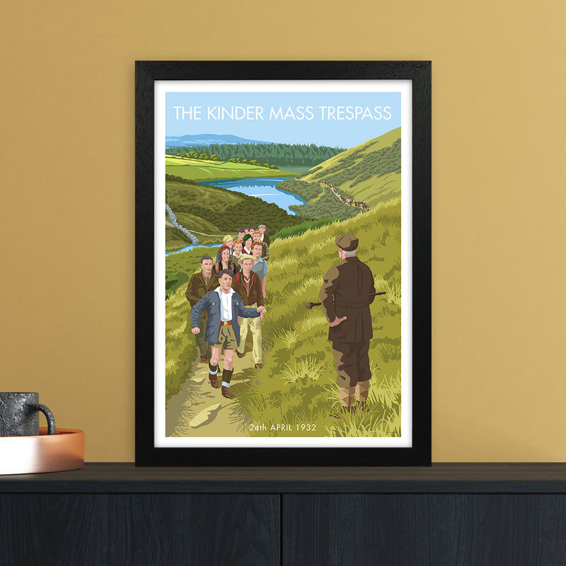 The Peak District Kinder Trespass Art Print by Stephen Millership A3 White Frame