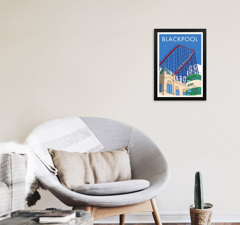 Blackpool by Stephen Millership A3 White Frame