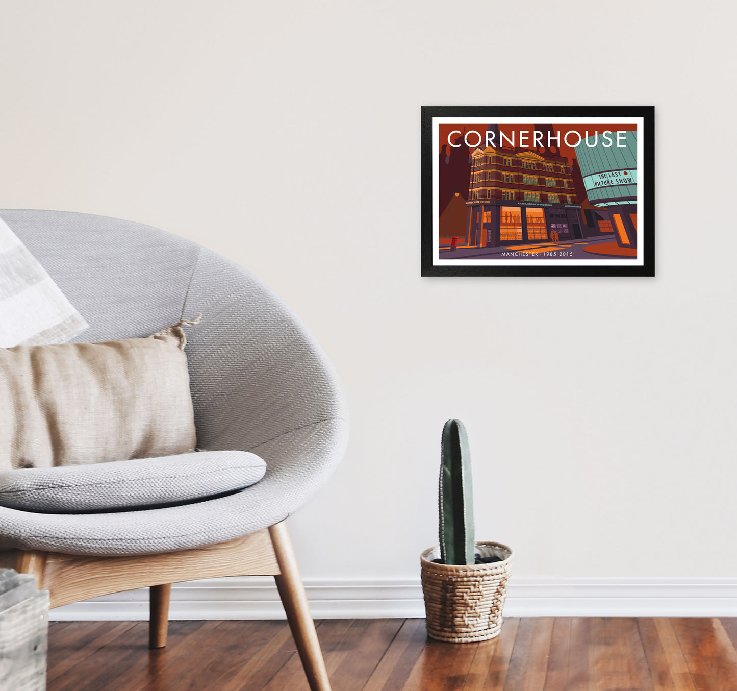 Cornerhouse by Stephen Millership A3 White Frame