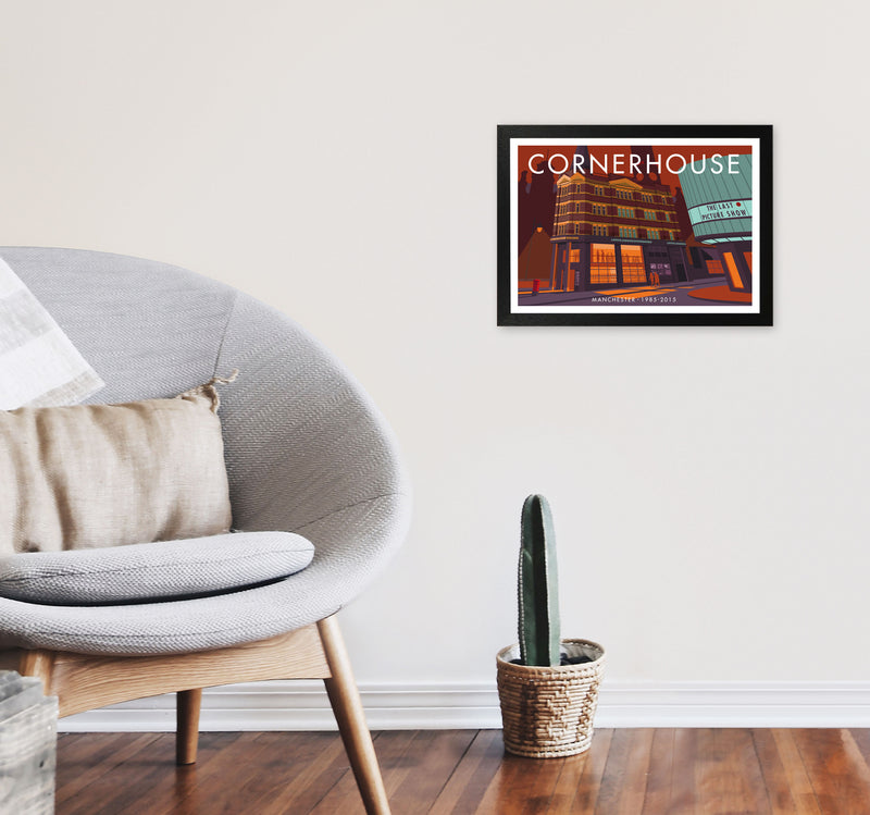 Cornerhouse by Stephen Millership A3 White Frame