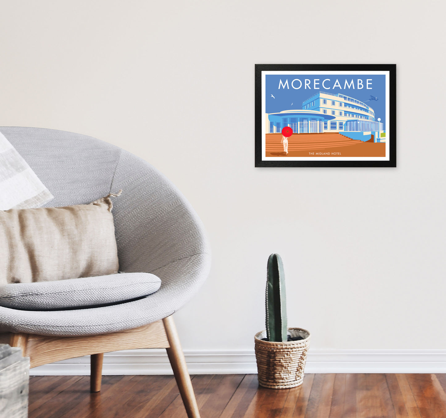 Morecambe by Stephen Millership A3 White Frame