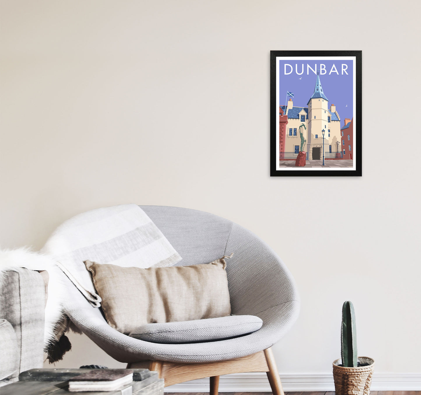 Dunbar by Stephen Millership A3 White Frame