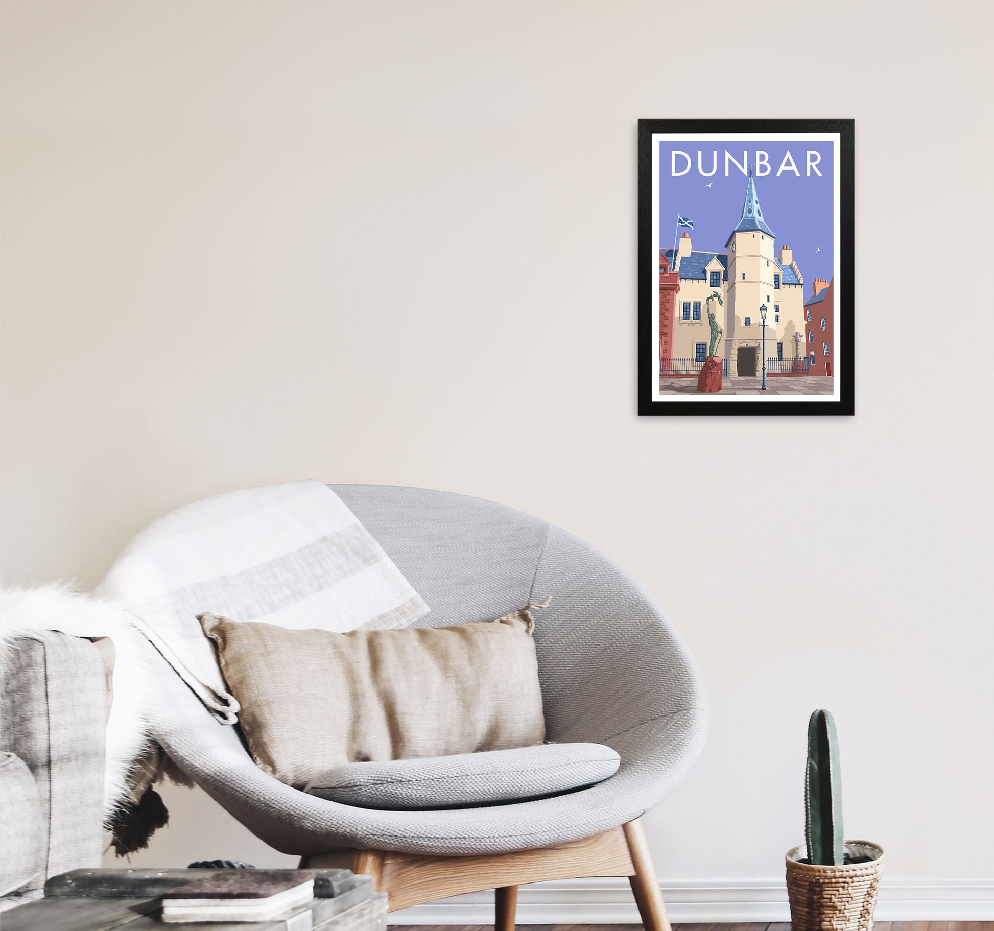 Dunbar by Stephen Millership A3 White Frame
