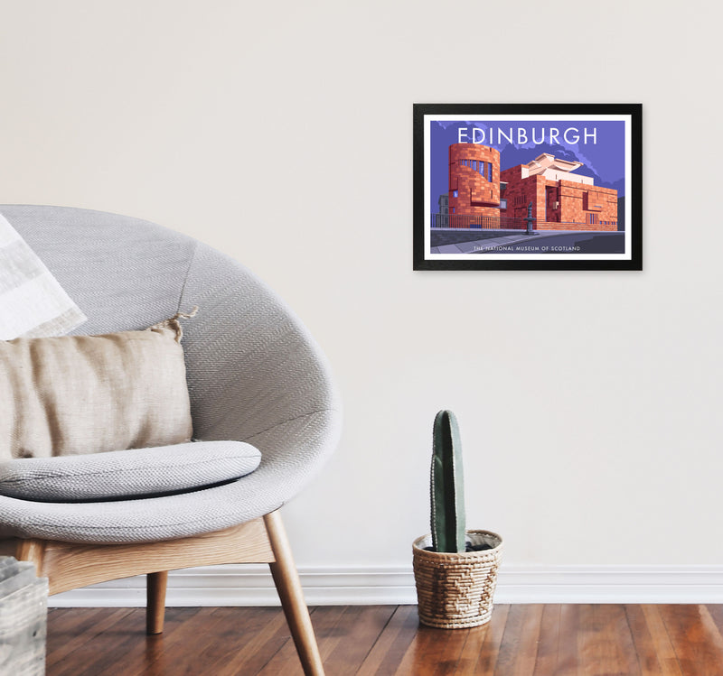 Edinburgh by Stephen Millership A3 White Frame