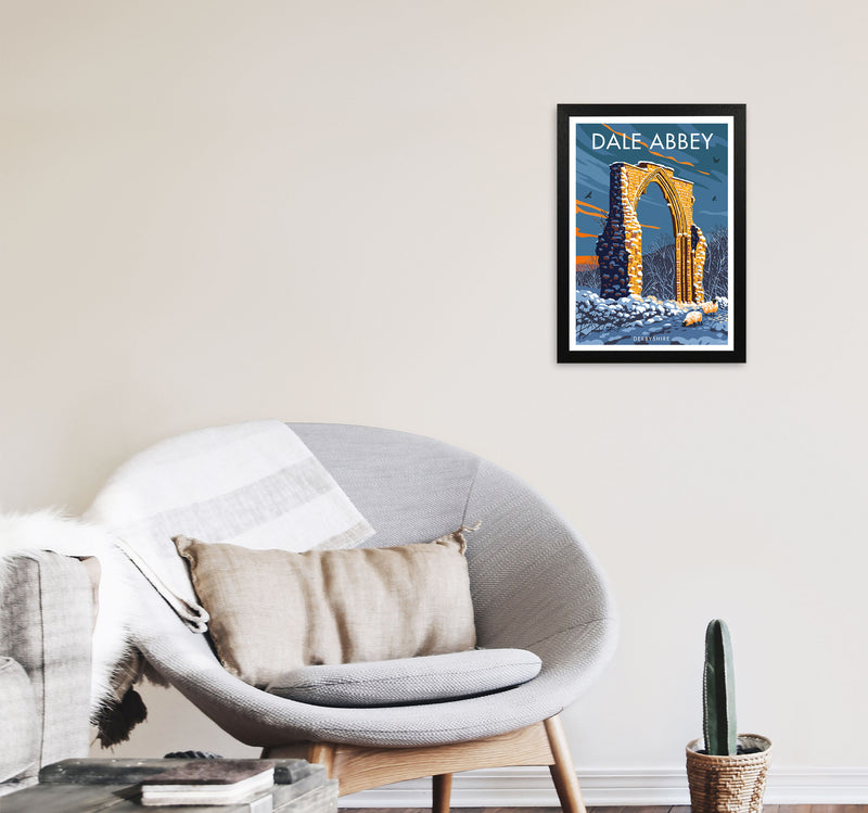 Dale Abbey Derbyshire Art Print by Stephen Millership A3 White Frame