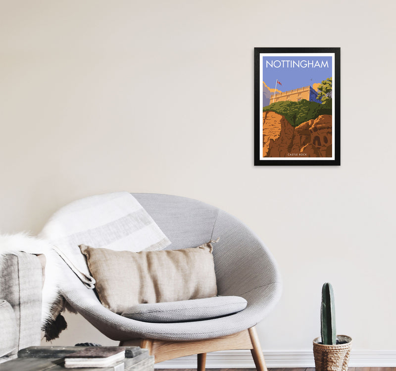 Castle Rock Nottingham Framed Digital Art Print by Stephen Millership A3 White Frame