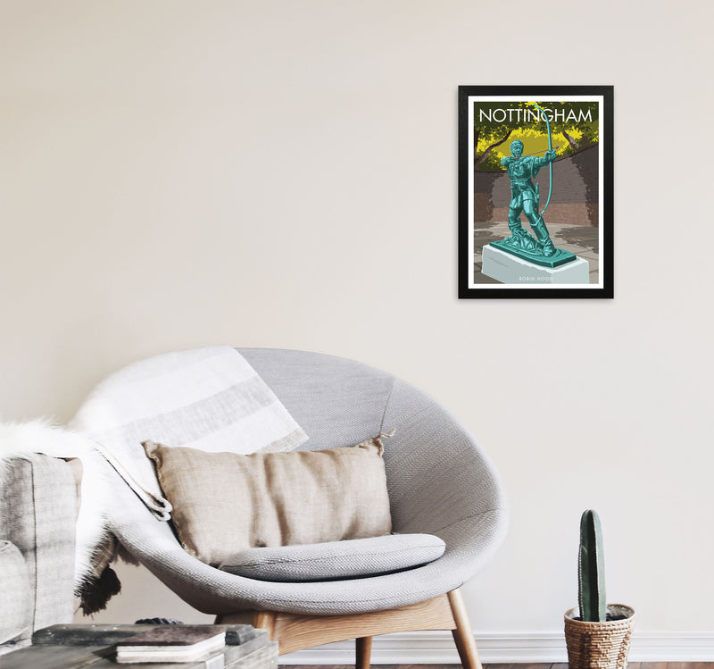 Nottingham Art Print by Stephen Millership A3 White Frame