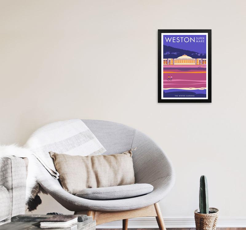 Weston-super-mare Art Print by Stephen Millership A3 White Frame