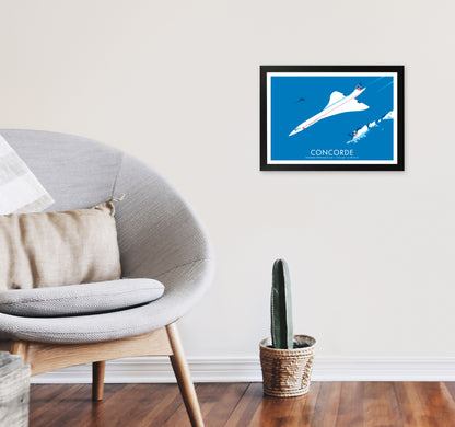 Concorde Framed Digital Art Print by Stephen Millership, Framed Transport Poster A3 White Frame